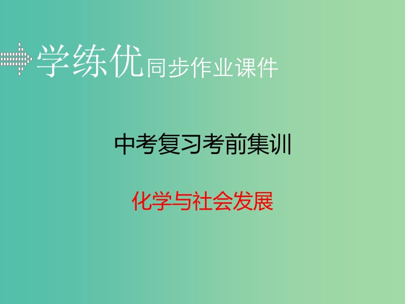 中考化学复习 专题十一 化学与社会发展（小册子）课件 新人教版.ppt_第1页