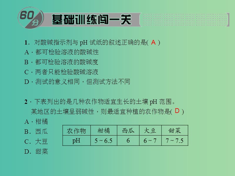 九年级化学下册 第10单元 专题五 pH与酸碱中和反应课件 新人教版.ppt_第2页