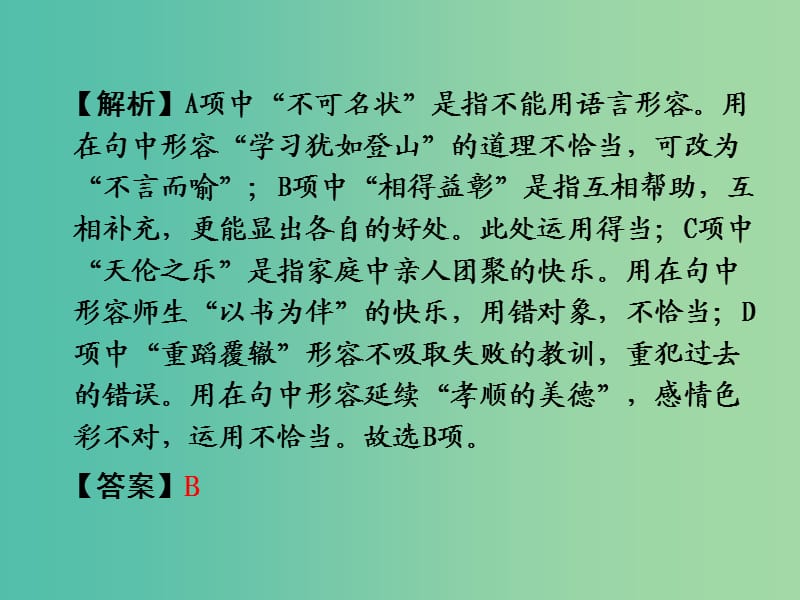 中考语文 第二部分 积累与运用 专题5 词语的理解与运用复习课件 新人教版.ppt_第3页