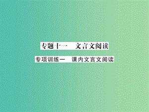 中考語文 第二輪 專題突破 能力提升 專題十一 文言文閱讀 專項訓(xùn)練一 課內(nèi)文言文閱讀課件 新人教版.ppt