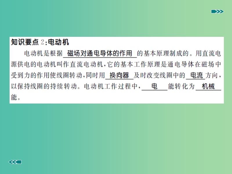 九年级物理全册 第17章 从指南针到磁浮列车 第3节 科学探究 电动机为什么会转动课件1 （新版）沪科版.ppt_第3页