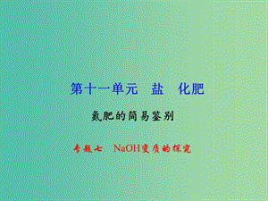 九年級化學(xué)下冊 第11單元 專題七 NaOH變質(zhì)的探究課件 新人教版.ppt