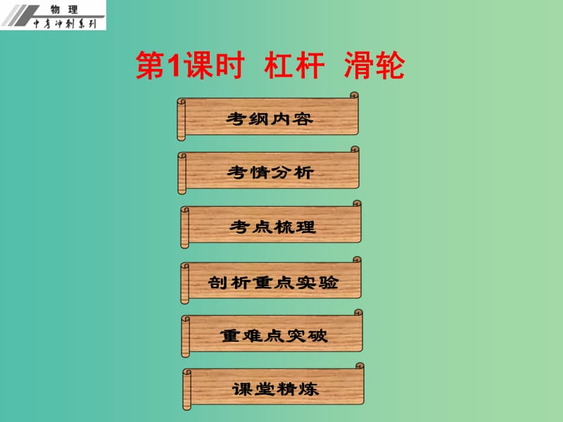 中考物理冲刺复习 第十二章 简单机械课件 新人教版.ppt_第2页