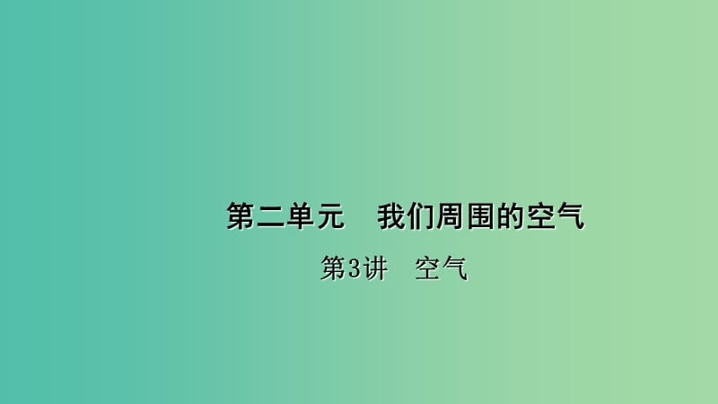 中考化学 第1篇 考点聚焦 第3讲 空气课件.ppt_第1页