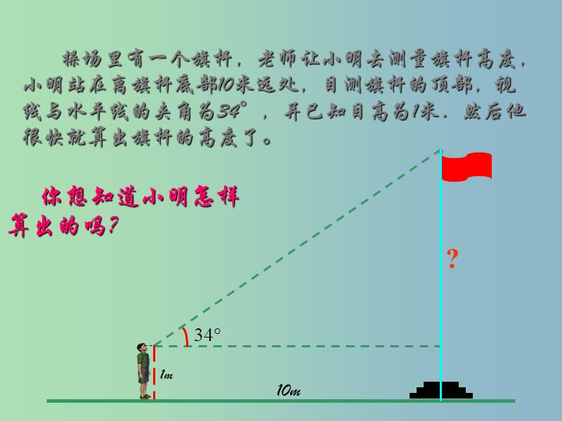 九年级数学下册 7.6 用锐角三角函数解决问题课件 （新版）苏科版.ppt_第1页