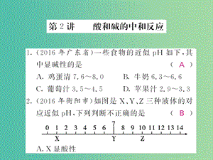 中考化學第一輪復習 系統(tǒng)梳理 夯基固本 第10單元 酸和堿 第2講 酸和堿的中和反應練習課件 新人教版.ppt