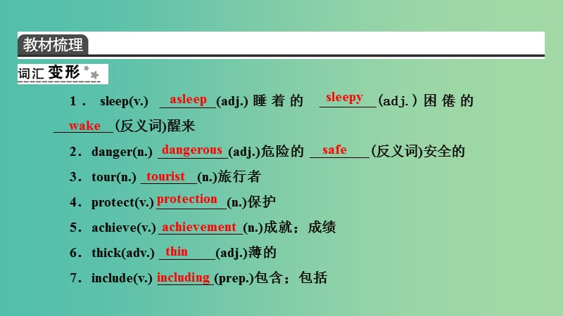 中考英语 第一篇 话题十三 Nature and environmental protection（自然与环境保护）复习课件.ppt_第3页