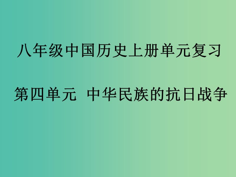 八年级历史上册 第四单元 抗战复习课件 北师大版.ppt_第1页