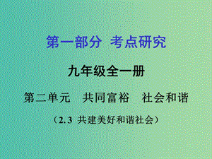 中考政治 第一篇 2.3 共建美好和諧社會(huì)課件.ppt