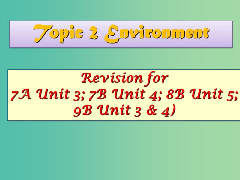 中考英语话题复习 Environment课件 牛津版.ppt_第1页