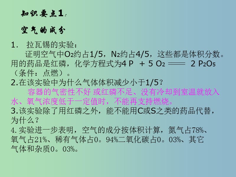 九年级化学上册 第二单元 我们周围的空气复习课件 新人教版.ppt_第2页