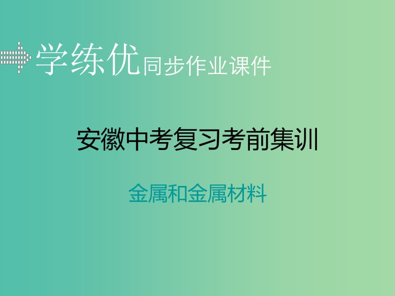 中考化学复习 专题五 金属和金属材料习题课件 新人教版.ppt_第1页