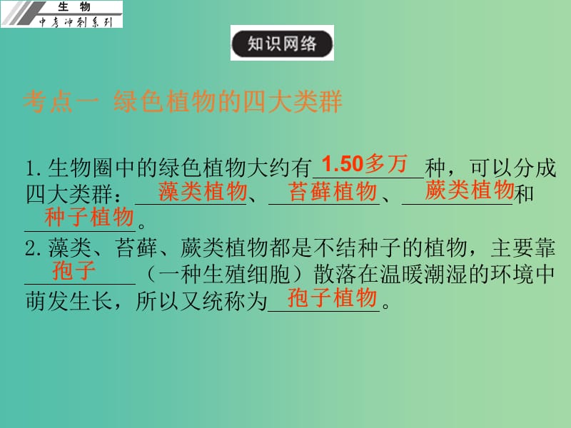 中考生物冲刺复习 基础梳理 第5章 生物圈中有哪些绿色植物课件 新人教版.ppt_第3页