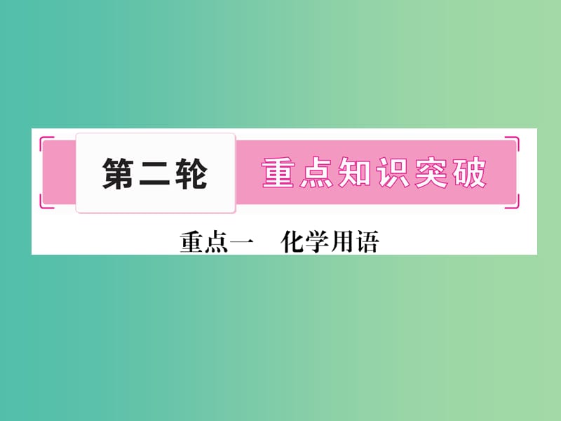 中考化学总复习 第二轮 重点知识突破 重点一 化学用语课件 鲁教版.ppt_第1页