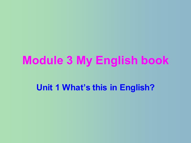 七年级英语上册 Starter Module 3 Unit 1 What.ppt_第1页