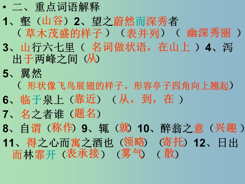 八年级语文下册 28 醉翁亭记复习课件 新人教版.ppt_第3页