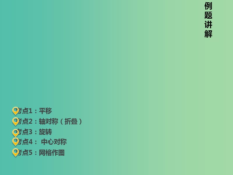 中考数学 第八章 第二十九讲 平移、对称、旋转、对折（轴对称）复习课件 新人教版.ppt_第1页