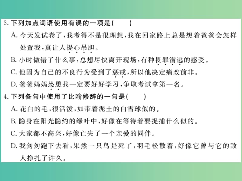 七年级语文下册 第六单元 26 猫作业课件 新人教版.ppt_第3页