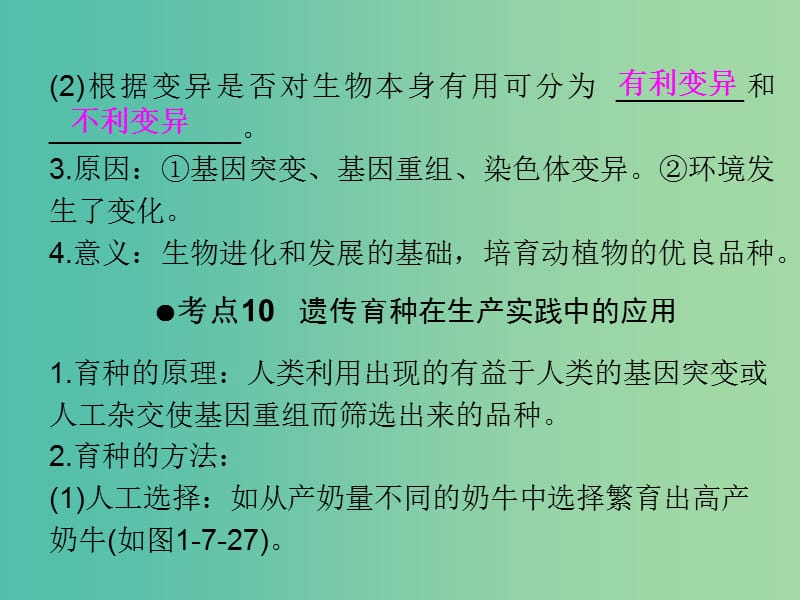 中考生物 第一部分 教材考点同步解析 第七单元 生物圈中生命的延续和发展（第3课时）复习课件 新人教版.ppt_第3页