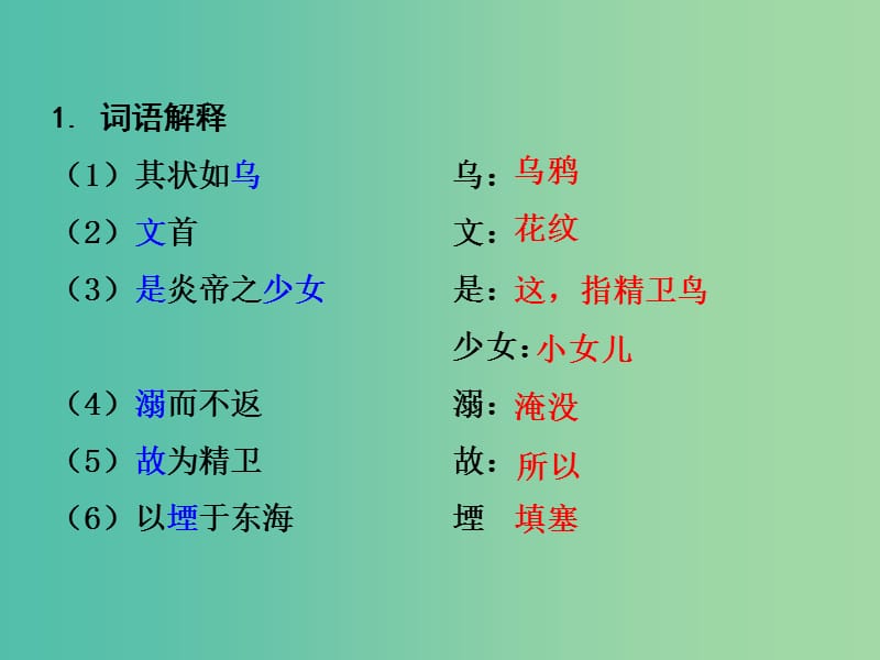 中考语文 第二部分 古诗文阅读 专题二 文言文阅读 7《山海经》两篇复习课件.ppt_第3页