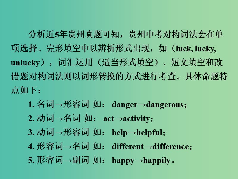 中考英语 第二部分 语法专题研究 专题十四 构词法课件 人教新目标版.ppt_第2页