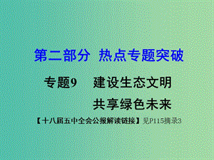 中考政治 第二部分 熱點專題突破9 建設生態(tài)文明 共享綠色未來課件 人民版.ppt