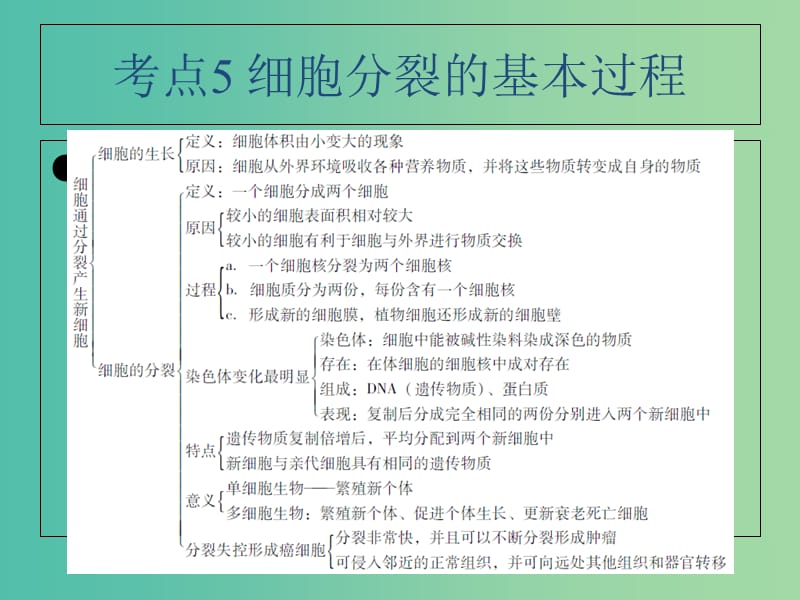 中考生物 第2单元 考点5 细胞分裂的基本过程课件 新人教版.ppt_第1页