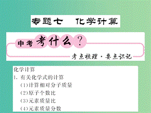 中考化學第二輪復習 專題訓練 提升能力 專題七 化學計算教學課件 新人教版.ppt