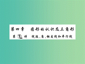 中考數(shù)學(xué)一輪復(fù)習(xí) 基礎(chǔ)過關(guān) 第四章 圖形的認(rèn)識及三角形 第1講 線段 角 相交線和平行線精講課件.ppt