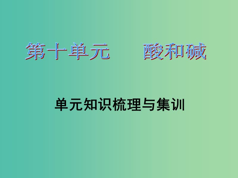 九年级化学下册 第十单元 酸和碱习题课件 （新版）新人教版.ppt_第1页