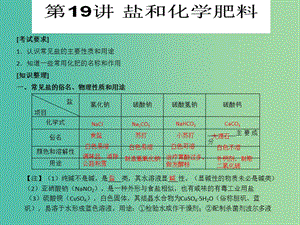 中考化學知識點沖刺 第19講 鹽和化學肥料復習課件.ppt