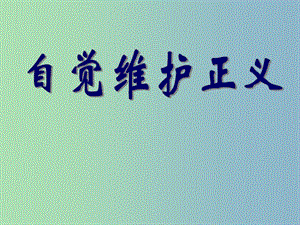 八年級政治下冊 第十課 第2框 自覺維護(hù)正義課件 新人教版.ppt