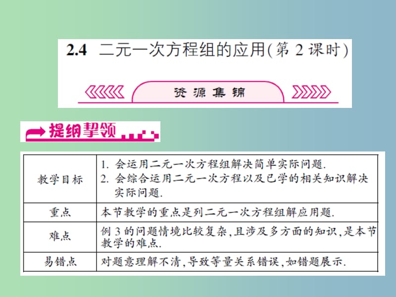 七年级数学下册第2章二元一次方程组2.4二元一次方程组的应用第2课时课件新版浙教版.ppt_第1页