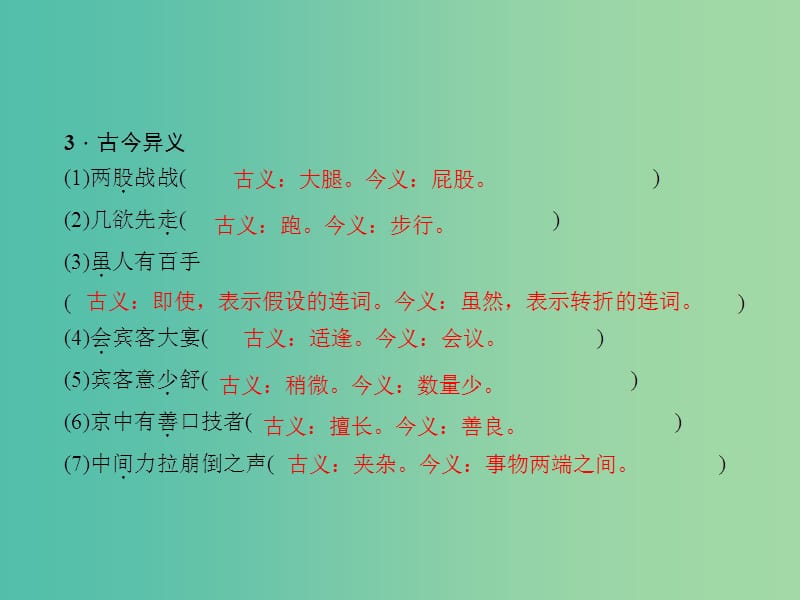 中考语文 第一部分 教材知识梳理 文言文知识梳理（七下） 第4篇 口技课件 新人教版.ppt_第3页