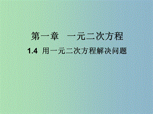 九年級數(shù)學(xué)上冊 1.4 用一元二次方程解決問題課件1 （新版）蘇科版.ppt