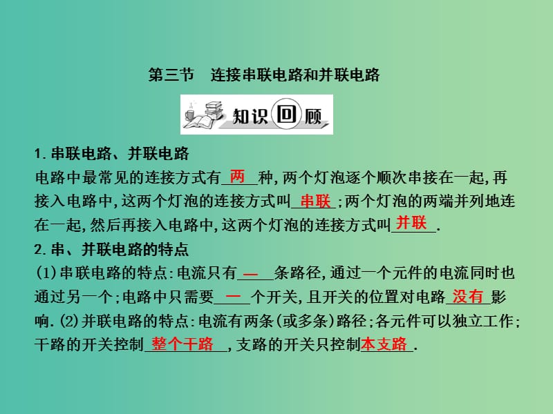 九年级物理全册 第14章 了解电路 第3节 连接串联电路和并联电路课件 （新版）沪科版.ppt_第1页