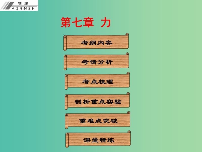 中考物理冲刺复习 第七章 力课件 新人教版.ppt_第1页