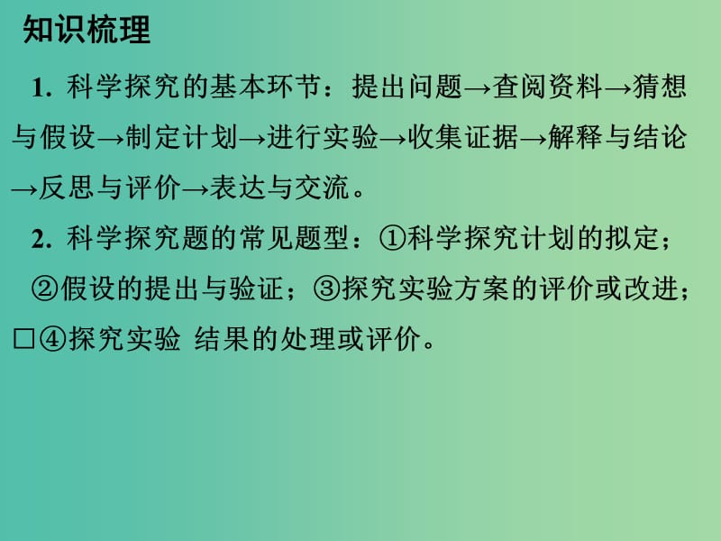 中考化学专题突破复习 第五部分 专题一 科学探究 第六节 化学探究实验课件 新人教版.ppt_第2页