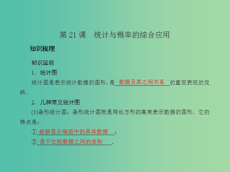 中考数学总复习 第四章 统计与概 第21课 统计与概率的综合应用课件.ppt_第2页