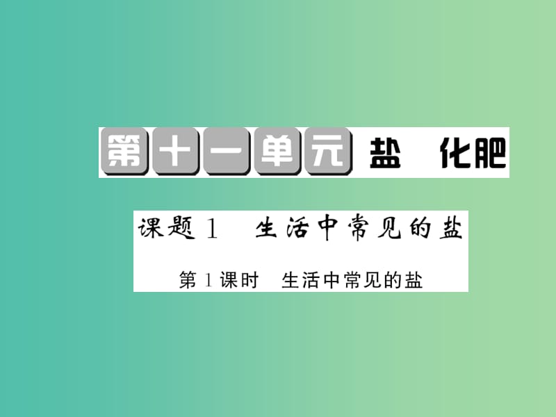 九年级化学下册 第十一单元 课题1 第1课时 生活中常见的盐课件 新人教版.ppt_第1页