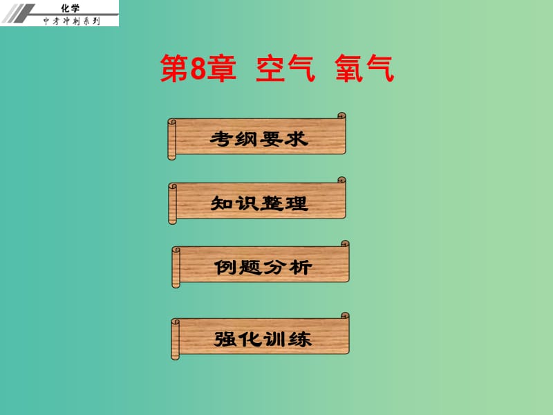 中考化学冲刺复习 第8章 空气 氧气课件 新人教版.ppt_第1页