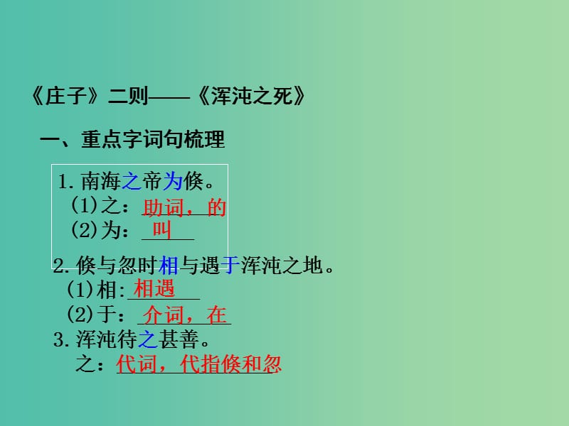 中考语文 第一部分 教材知识梳理 文言文知识复习 九下 五、《庄子二则》课件.ppt_第2页