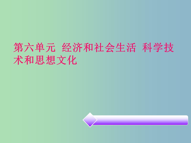 中考历史必备复习 第二部分 中国近代史 第六单元 经济和社会生活 科学技术和思想文化课件.ppt_第1页