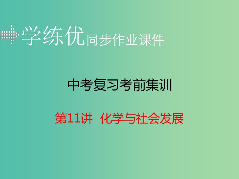 中考化学考前集训复习 第11讲 化学与社会发展（小册子）课件 新人教版.ppt_第1页