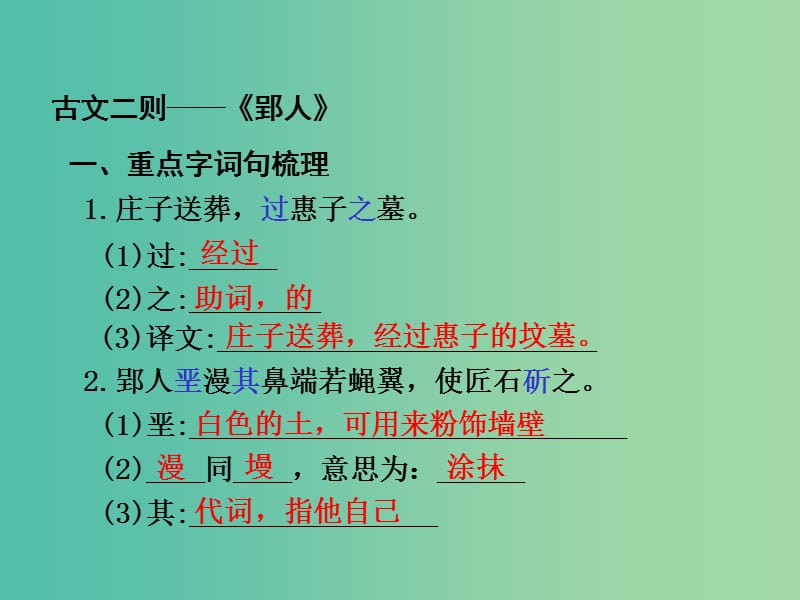 中考语文 第一部分 教材知识梳理 文言文知识复习 七下 八、古文二则课件.ppt_第2页