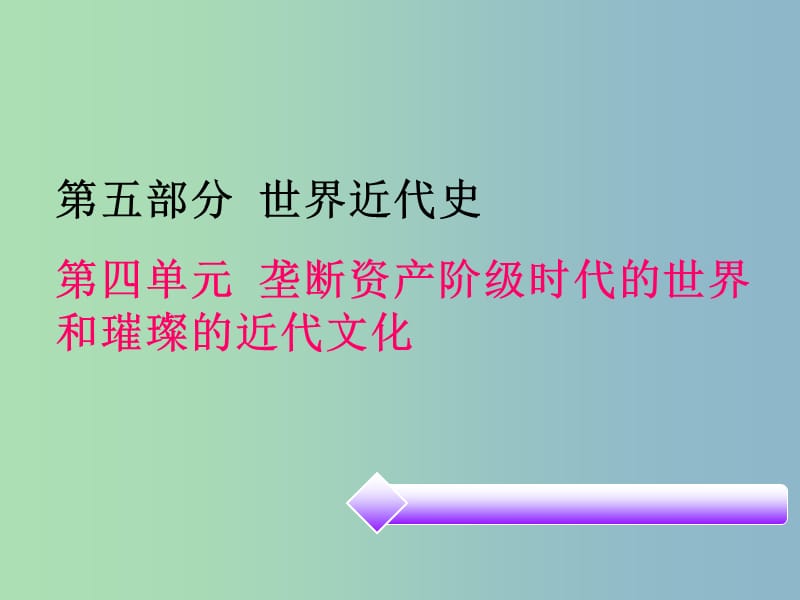 中考历史必备复习 第五部分 世界近代史 第四单元 垄断资产阶级时代的世界和璀璨的近代文化课件.ppt_第1页