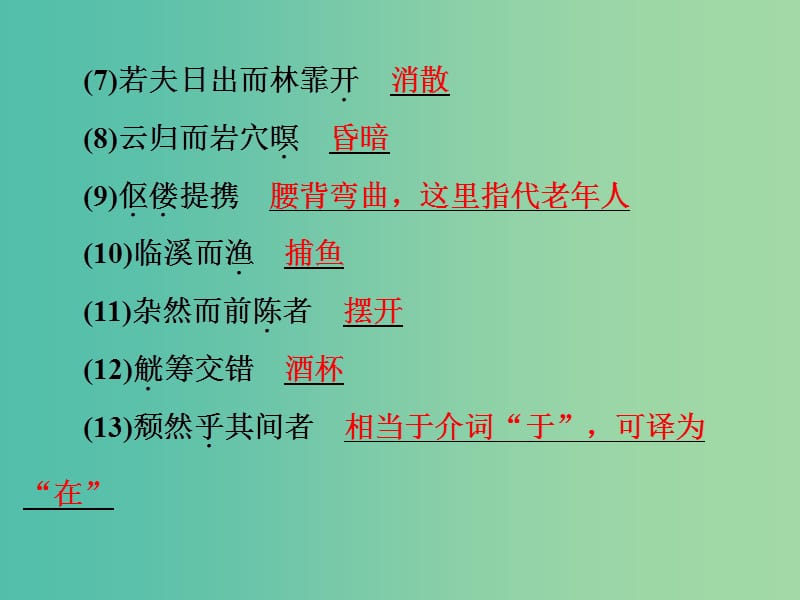 中考语文 第一篇 课内重点文言文梳理十五 醉翁亭记讲解课件.ppt_第3页