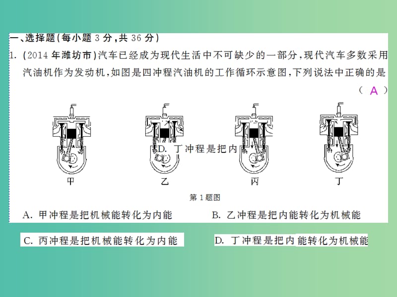 九年级物理全册 第14章 内能的利用综合测试卷课件 （新版）新人教版.ppt_第2页