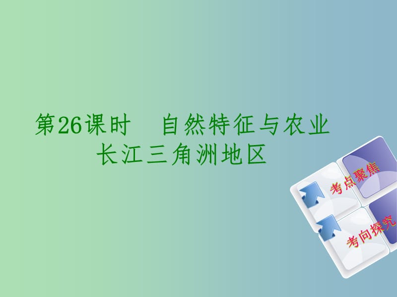 中考地理八下第七章南方地区第26课时自然特征与农业长江三角洲地区复习课件.ppt_第1页