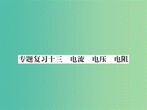 九年級物理下冊 專題復(fù)習13 電流 電壓 電阻課件 （新版）粵教滬版.ppt